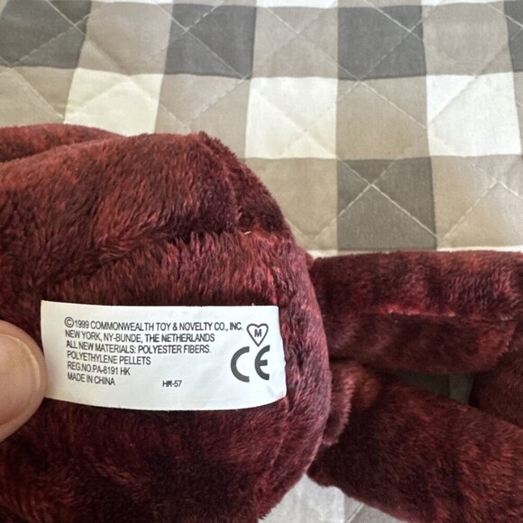 1999 NWT Vintage Commonwealth Plush Stuffed Dog Brown With Cuddle Zone Tag - Picture 5 of 9